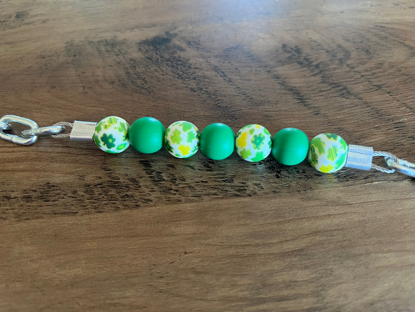 Beaded Silicone Curb Strap with Chain