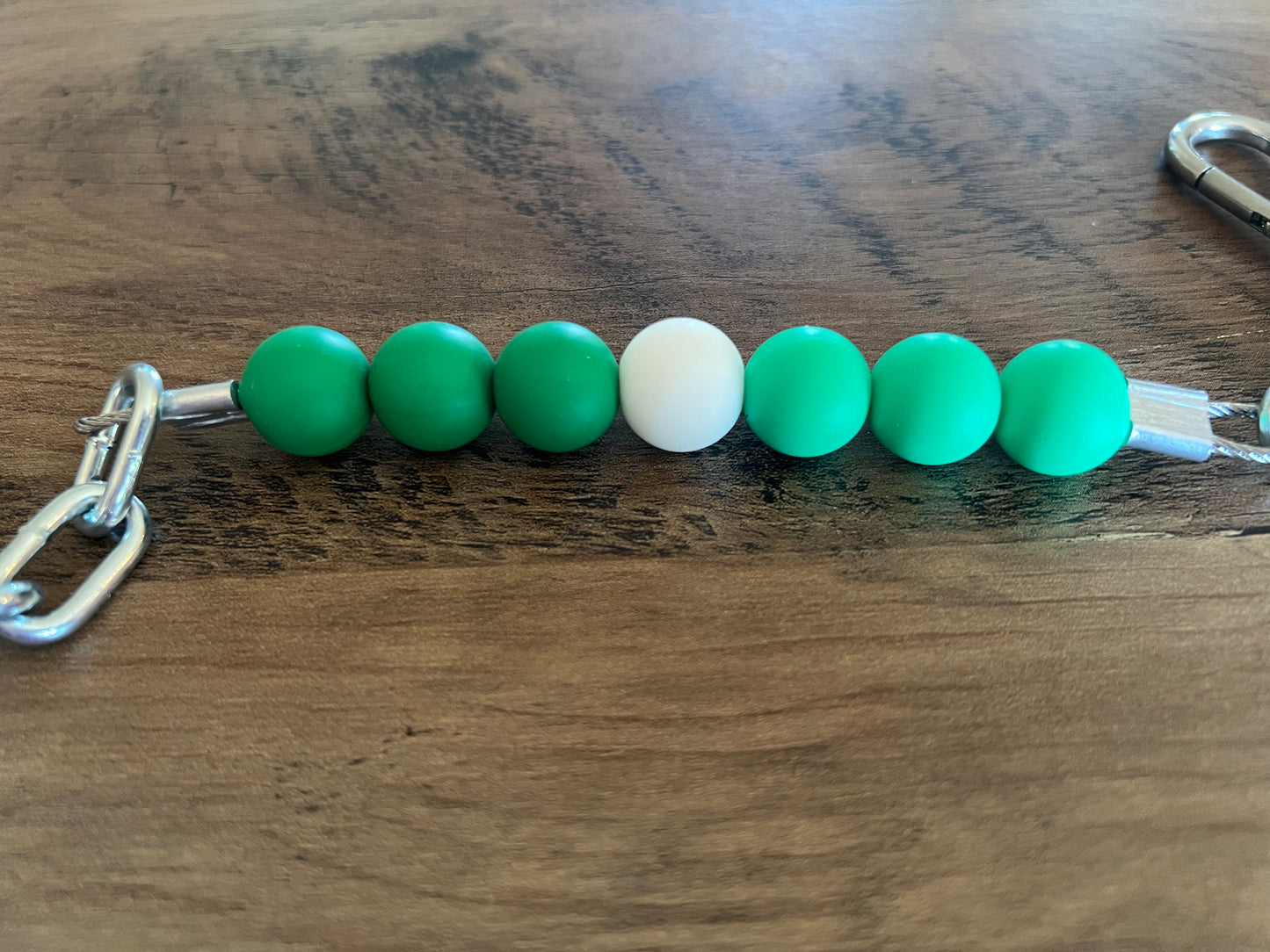 Beaded Silicone Curb Strap with Chain