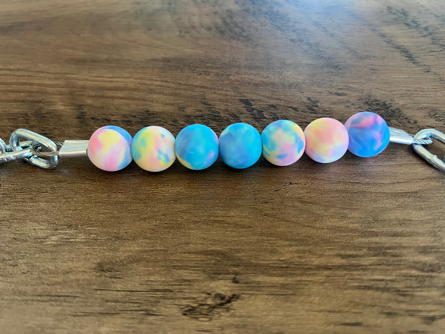 Beaded Silicone Curb Strap with Chain