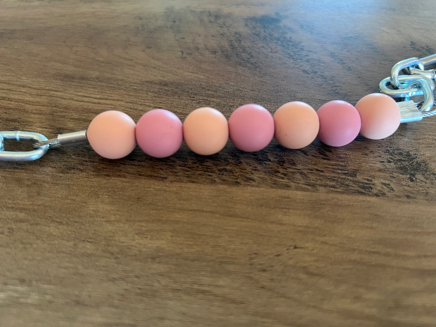 Beaded Silicone Curb Strap with Chain