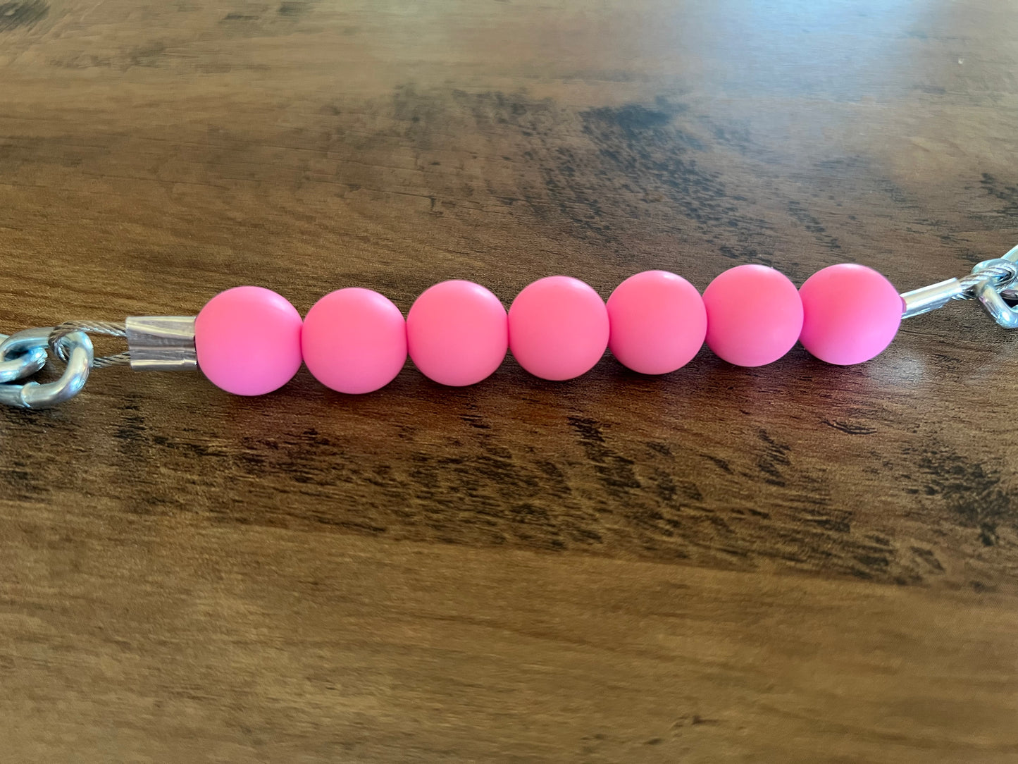 Beaded Silicone Curb Strap with Chain