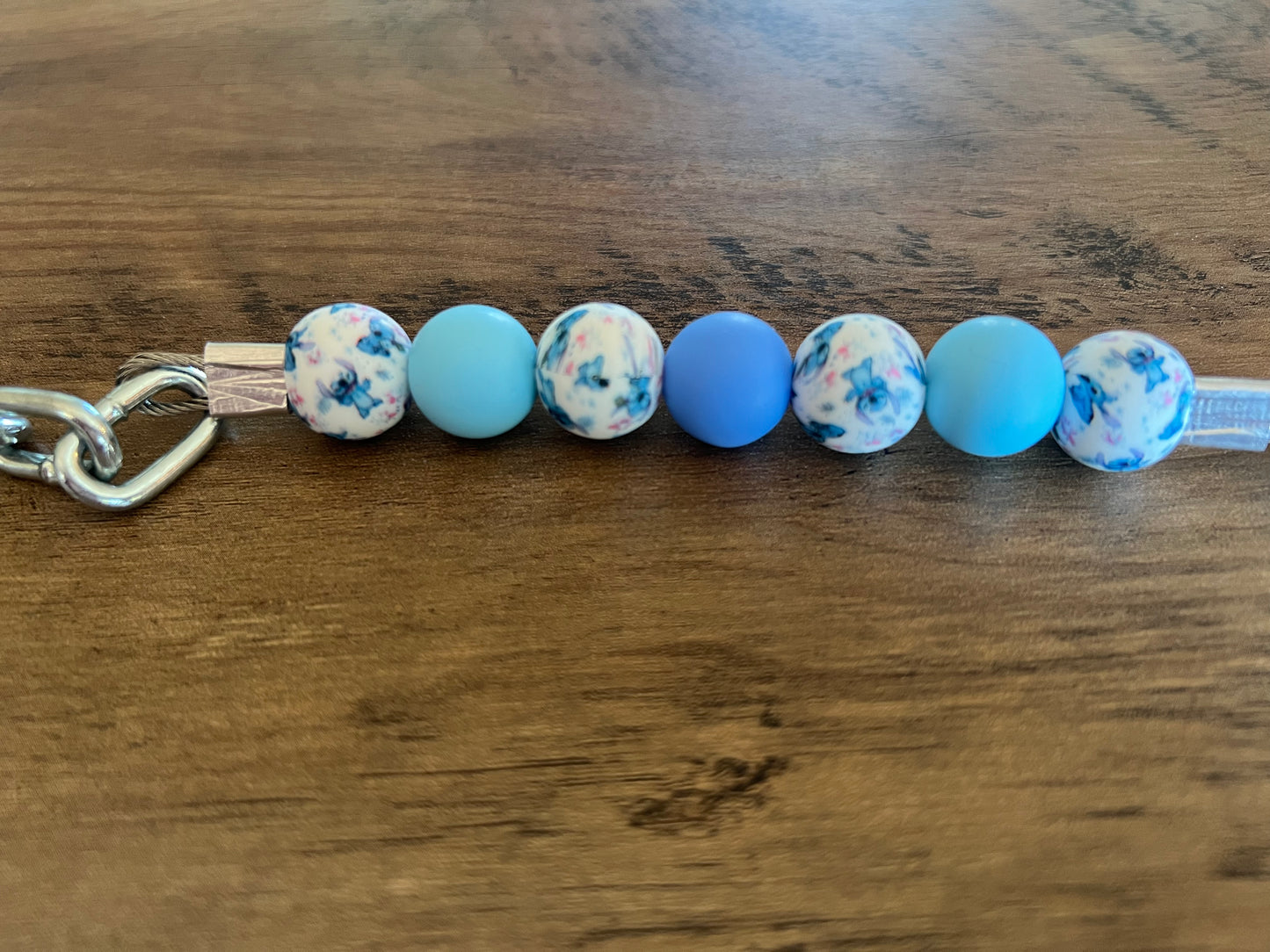 Beaded Silicone Curb Strap with Chain