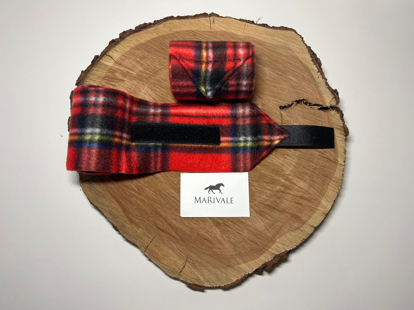 Set of 2 Miniature Polo Wraps - Red Plaid