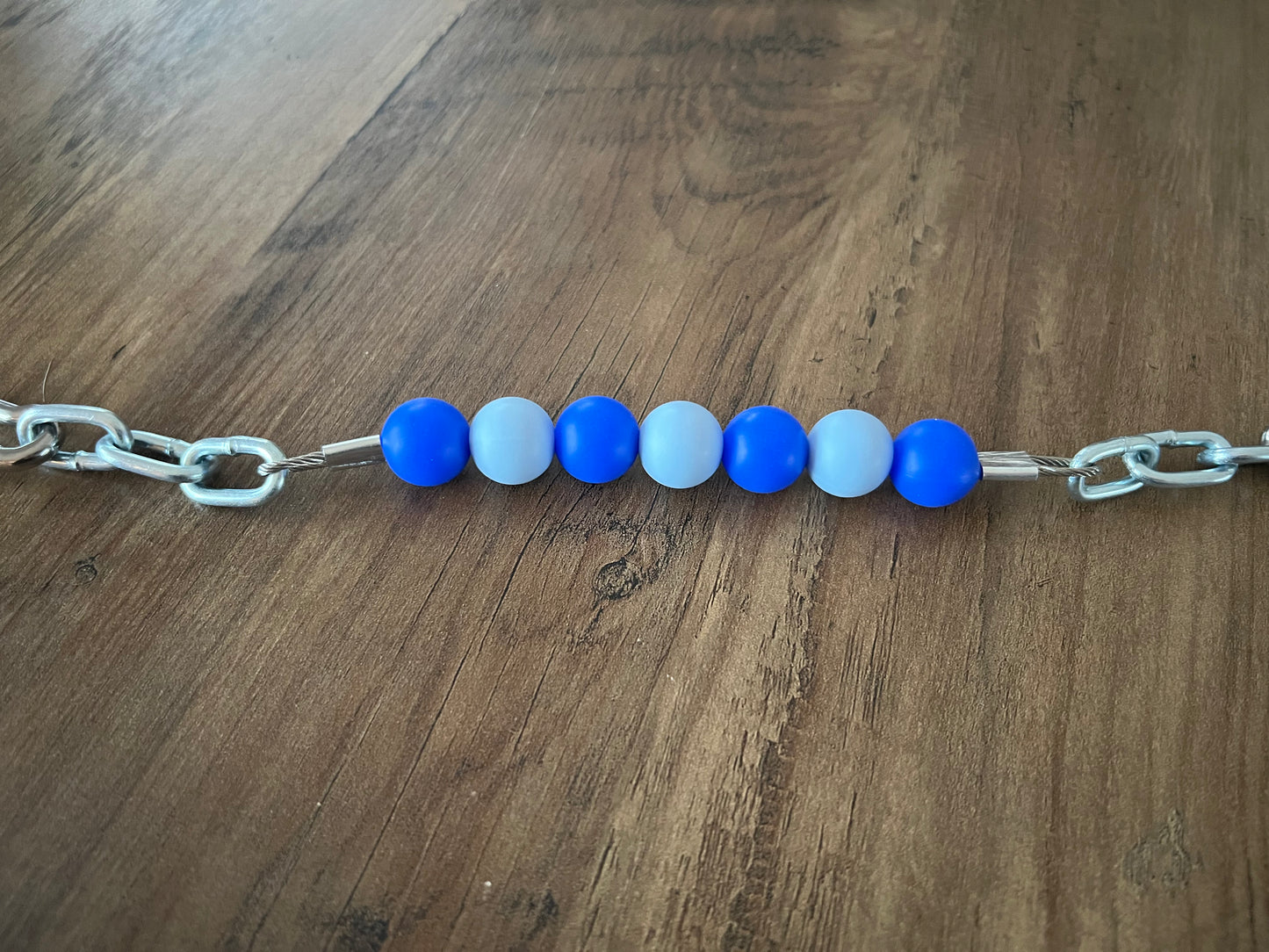 Beaded Silicone Curb Strap with Chain