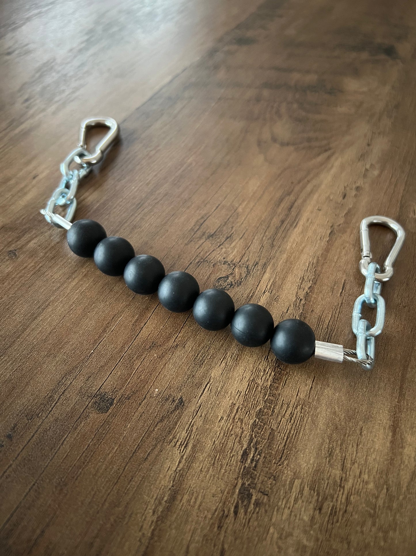Beaded Silicone Curb Strap with Chain
