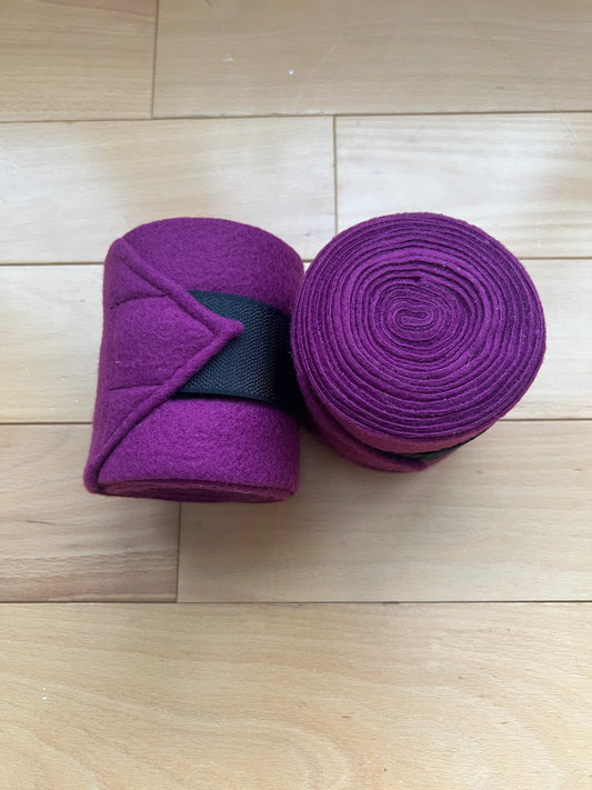 Set of 2 Horse Polo Wraps - Raisin Purple