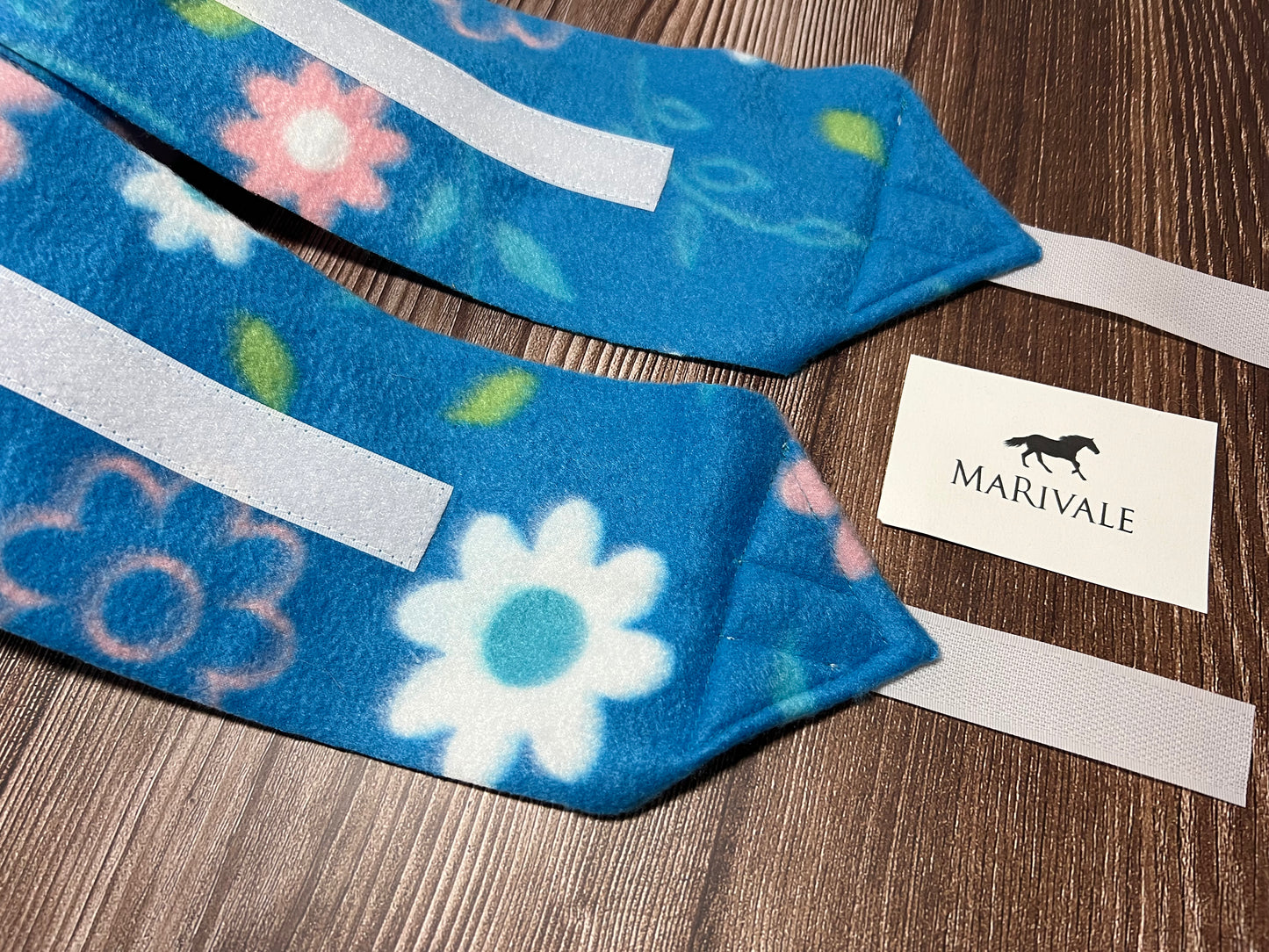 IMPERFECTS - Set of 2 Horse Polo Wraps - Blue Flowers