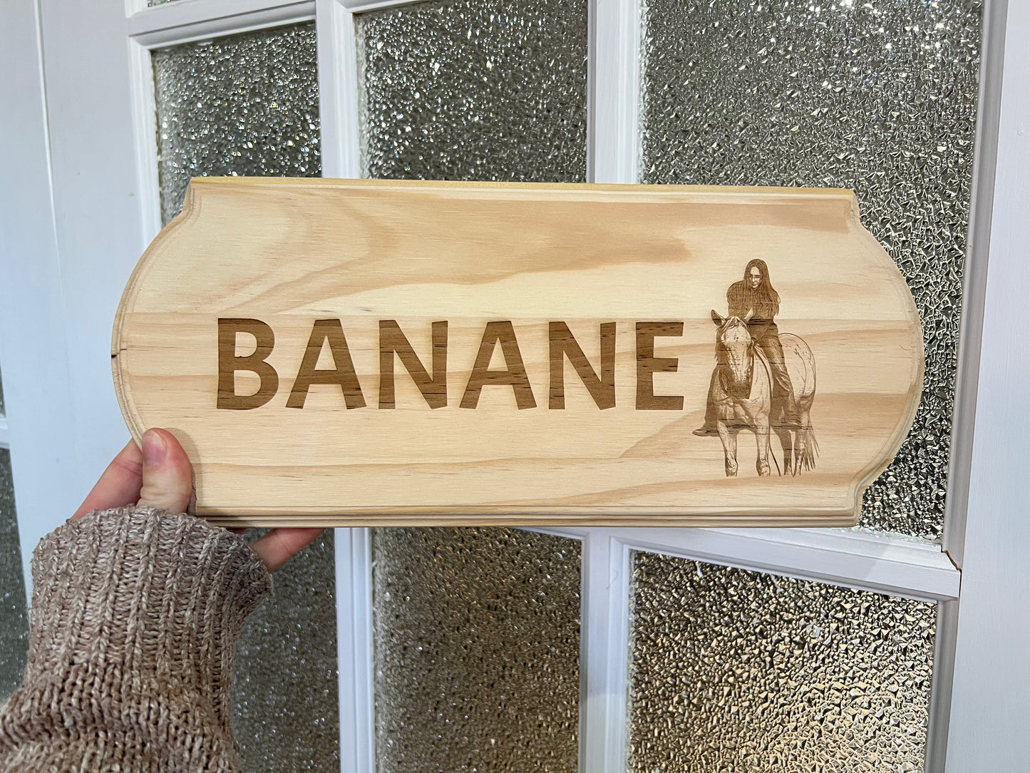 Plaque de box en bois gravée personnalisée haute de gamme
