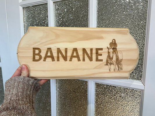 Plaque de box en bois gravée personnalisée haute de gamme