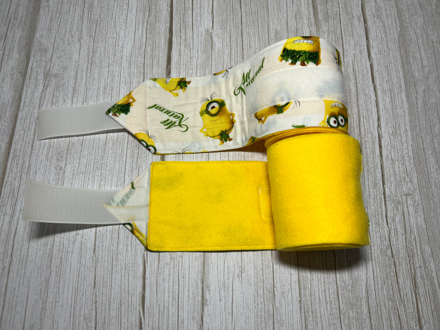 Set of 2 Horse Polo Wraps - Yellow with Minions