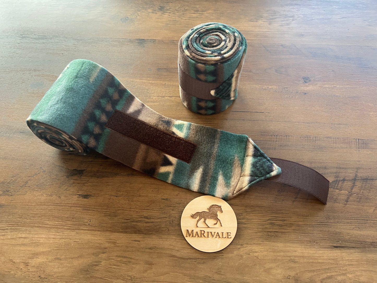 Set of 2 Horse Polo Wraps - Brown Aztec