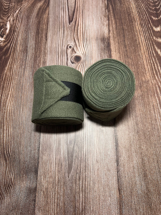 Set of 2 Horse Polo Wraps - Olive Green