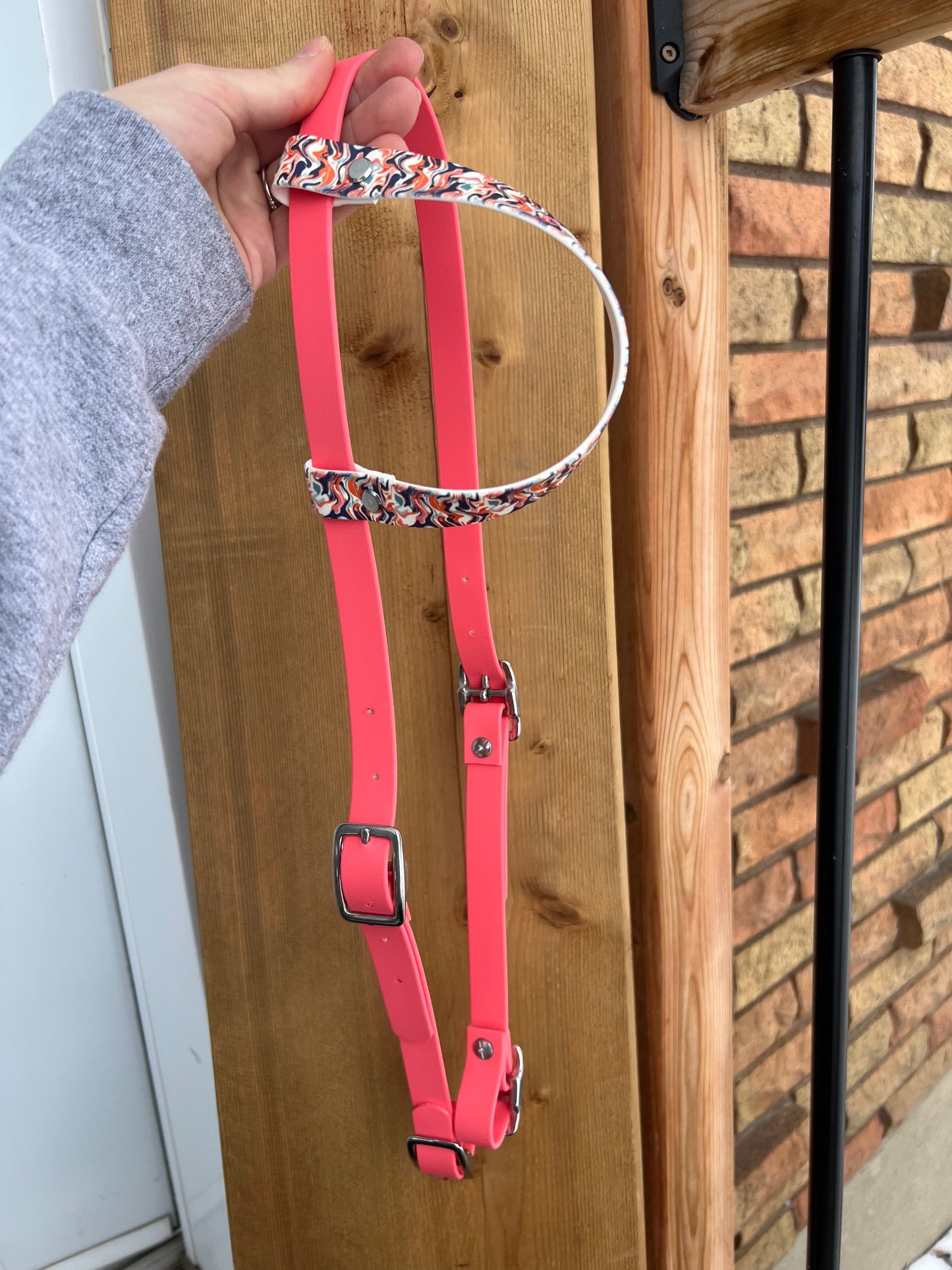 One-Ear Printed Biothane Headstall – MaRivale Standard - IN STOCK