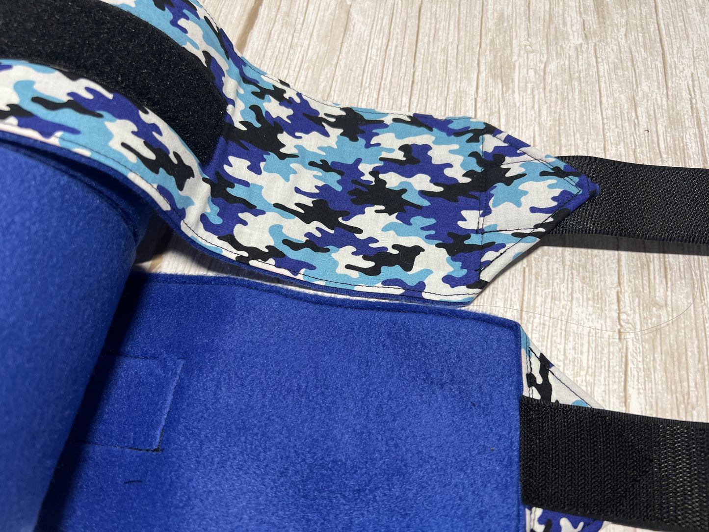 Set of 2 Horse Polo Wraps - Blue with Camo