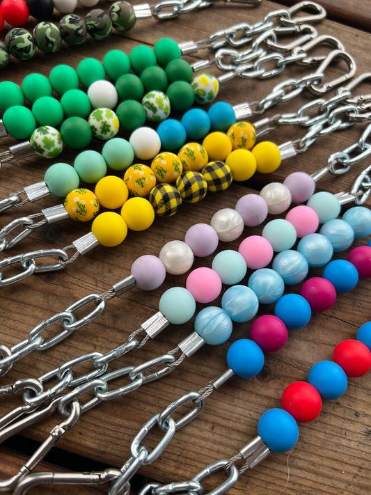 Gourmette en billes de silicone avec chaîne 