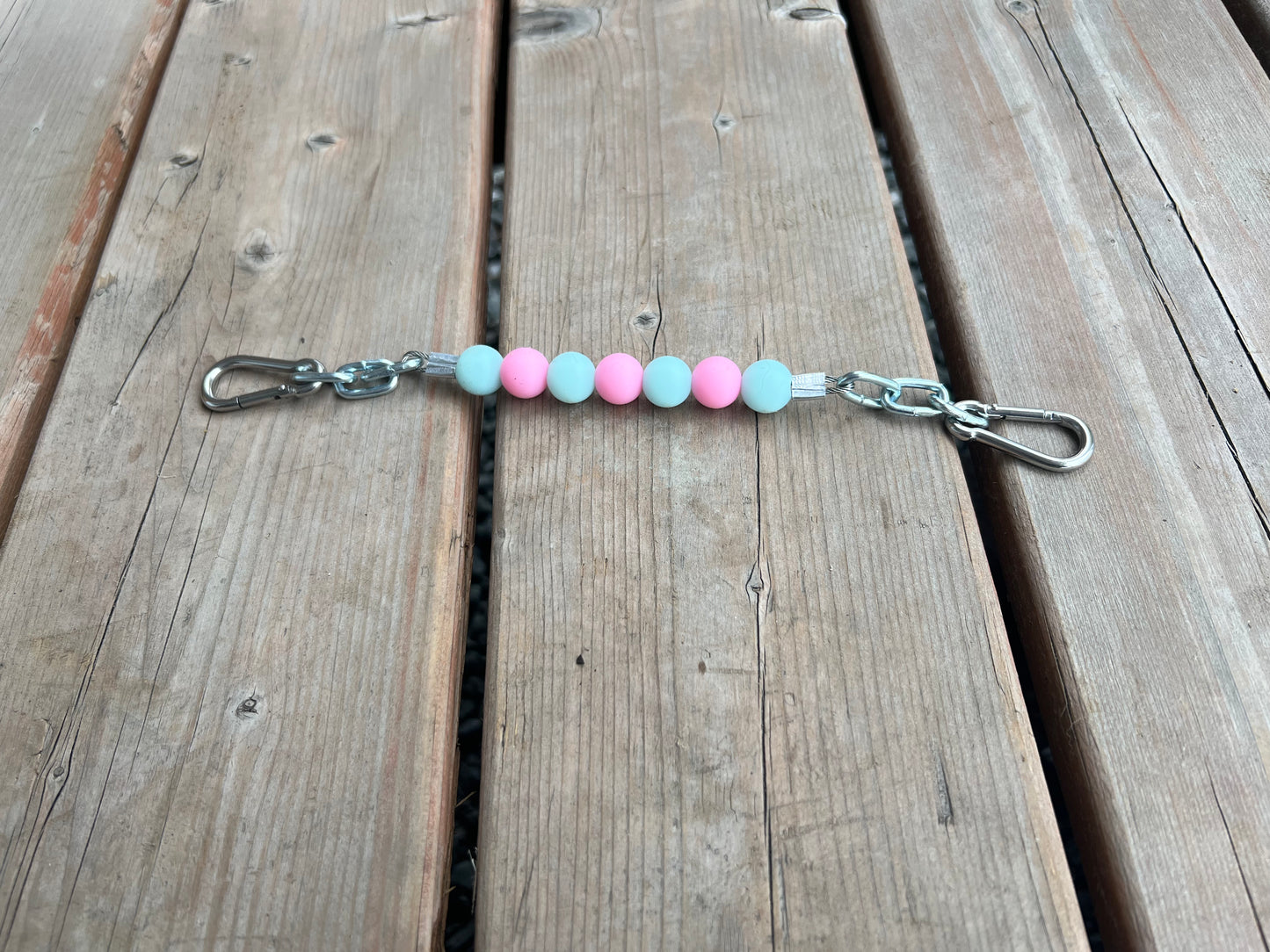 Gourmette en billes de silicone avec chaîne 