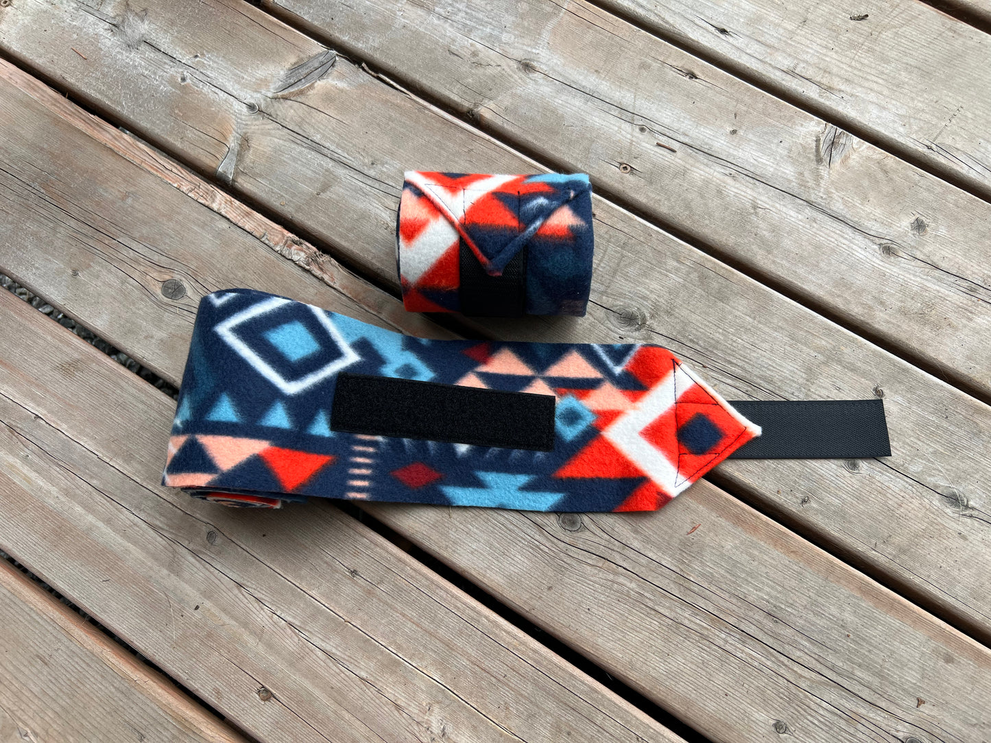 Set of 2 Horse Polo Wraps - Aztec Navy