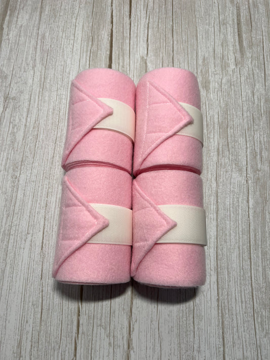 Set of 4 Horse Polo Wraps - Cotton Candy Pink