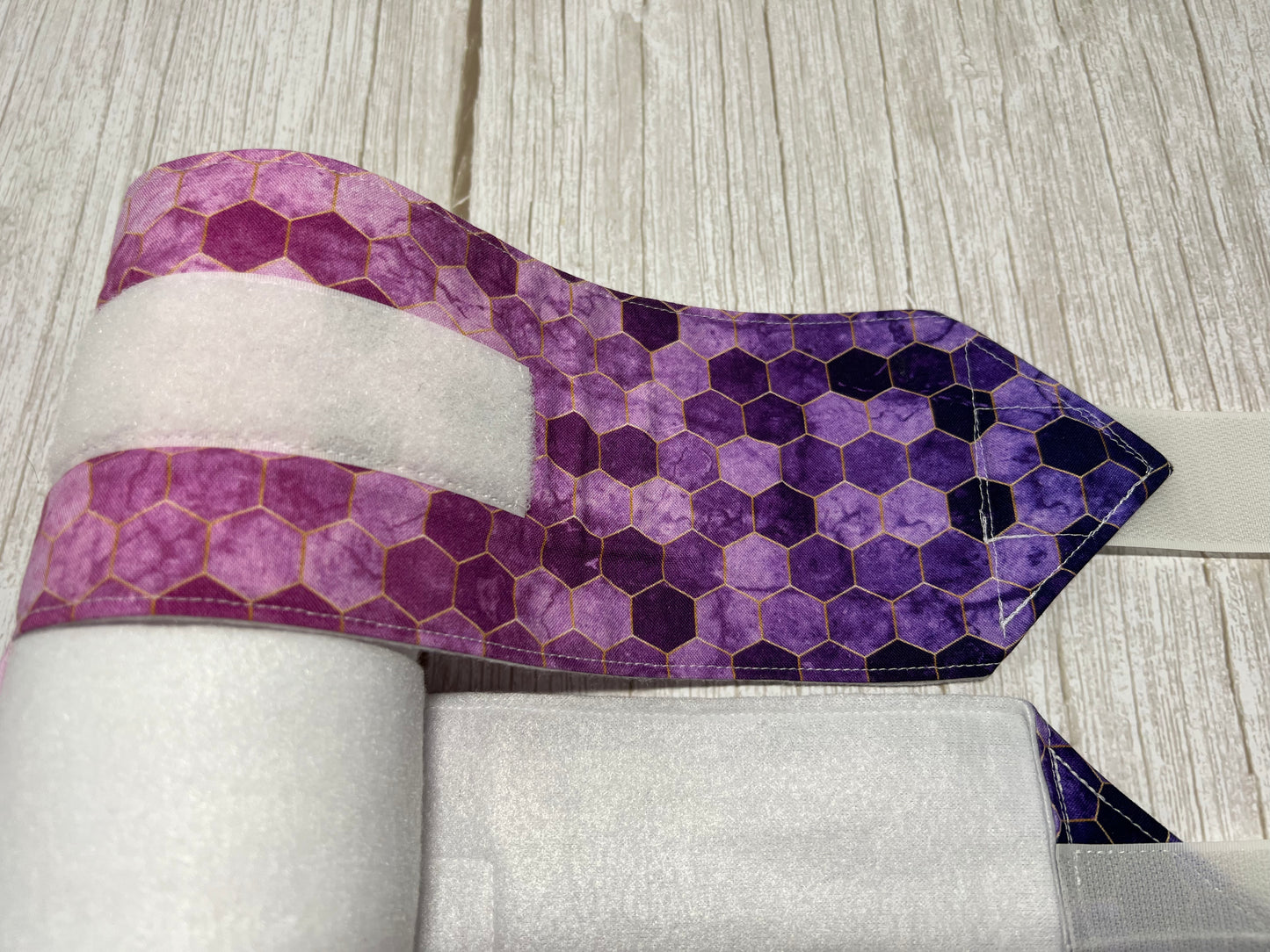 Set of 2 Horse Polo Wraps - White with Geometric Design