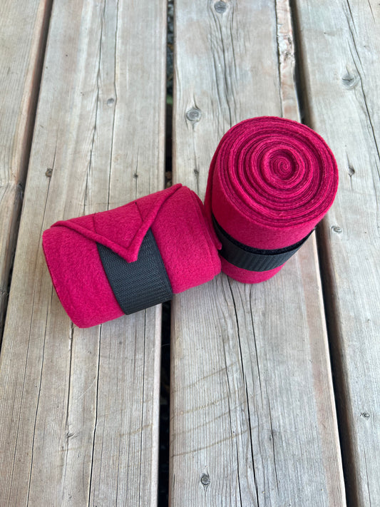 Set of 2 Horse Polo Wraps - Cherry Red