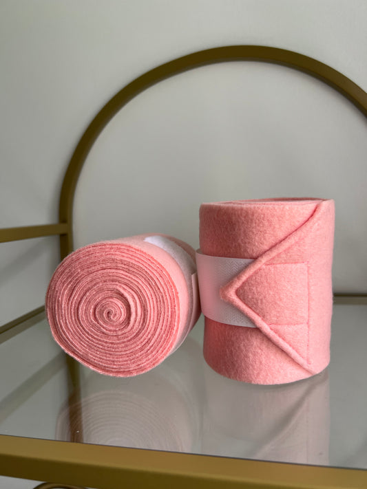 Set of 2 Horse Polo Wraps - Coral Pink