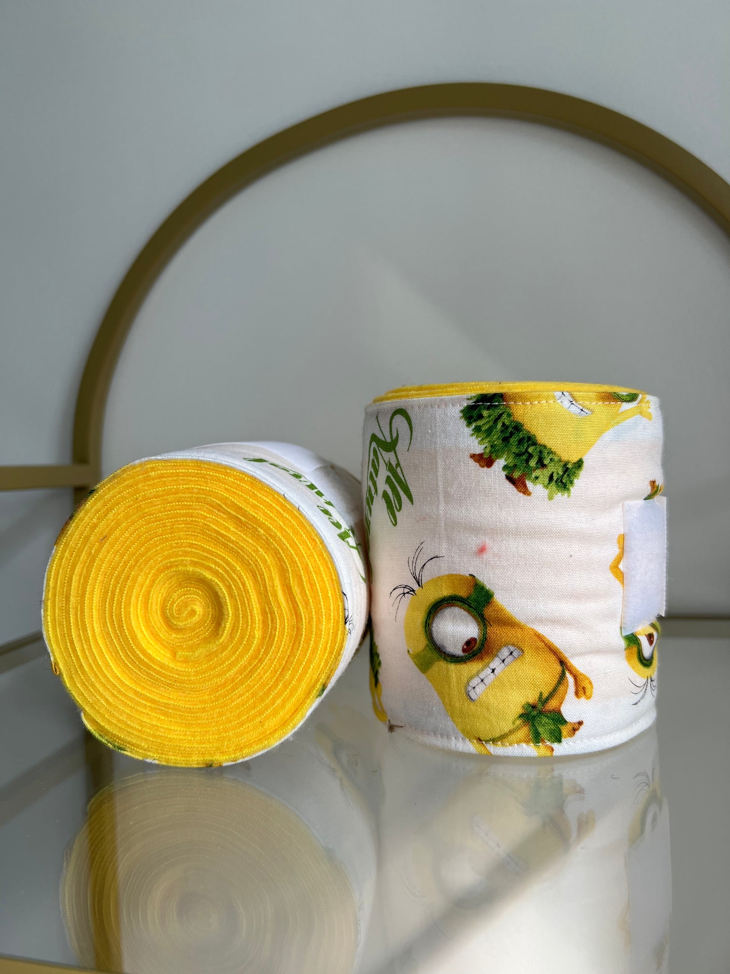 Set of 2 Horse Polo Wraps - Yellow with Minions