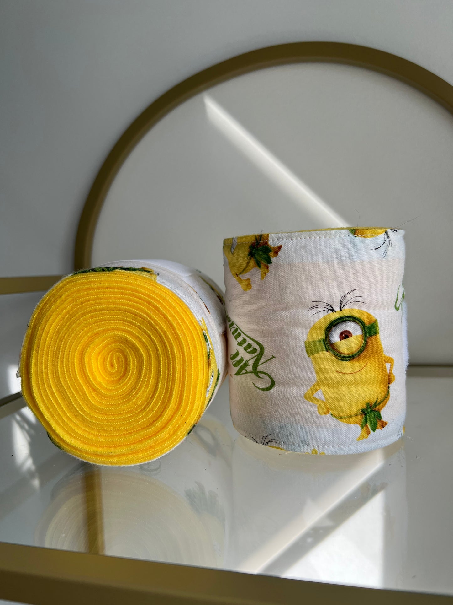 Set of 2 Horse Polo Wraps - Yellow with Minions