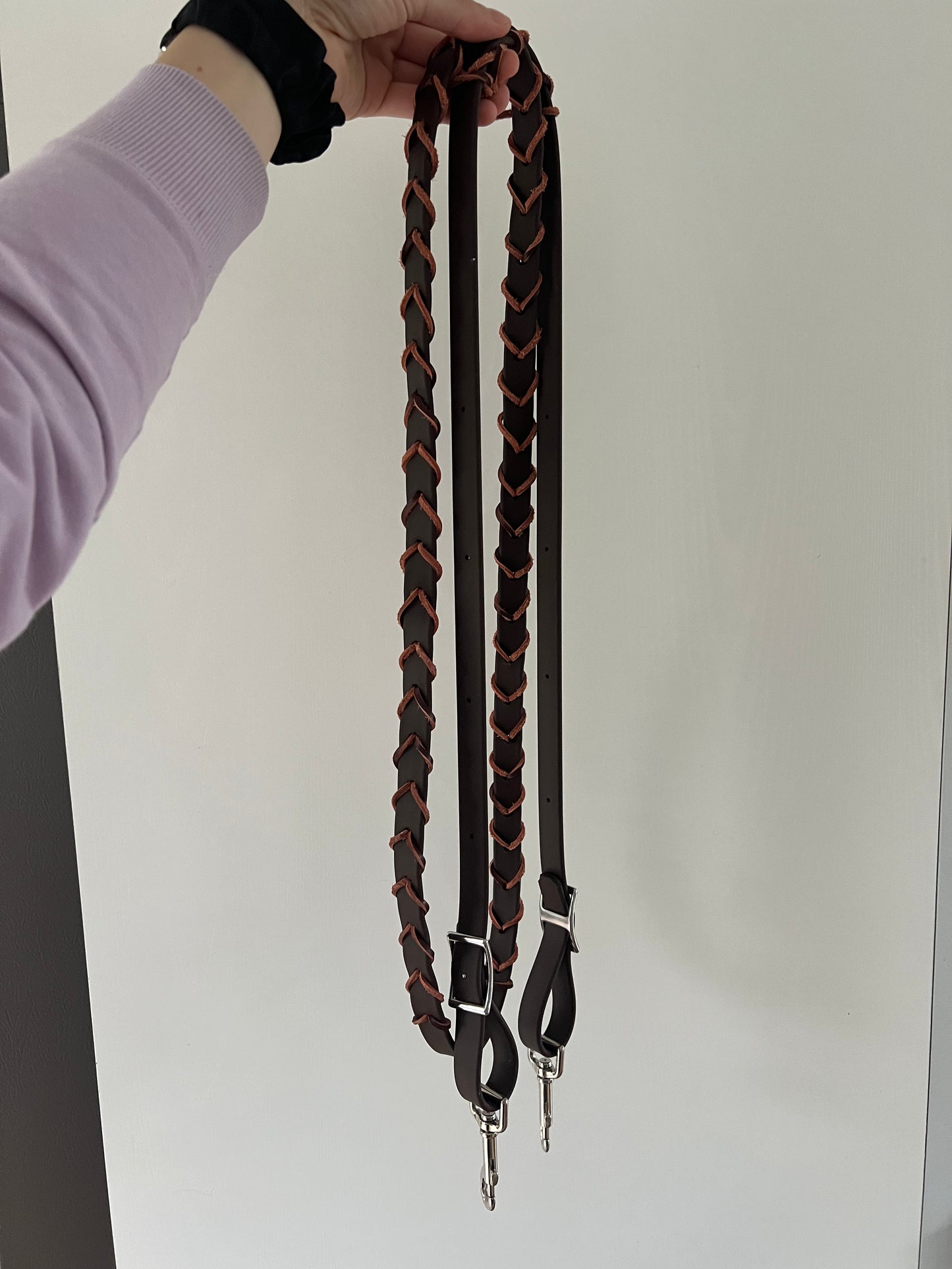 Ajustable Braided Reins Biothane Super Heavy 8 ft - IN STOCK