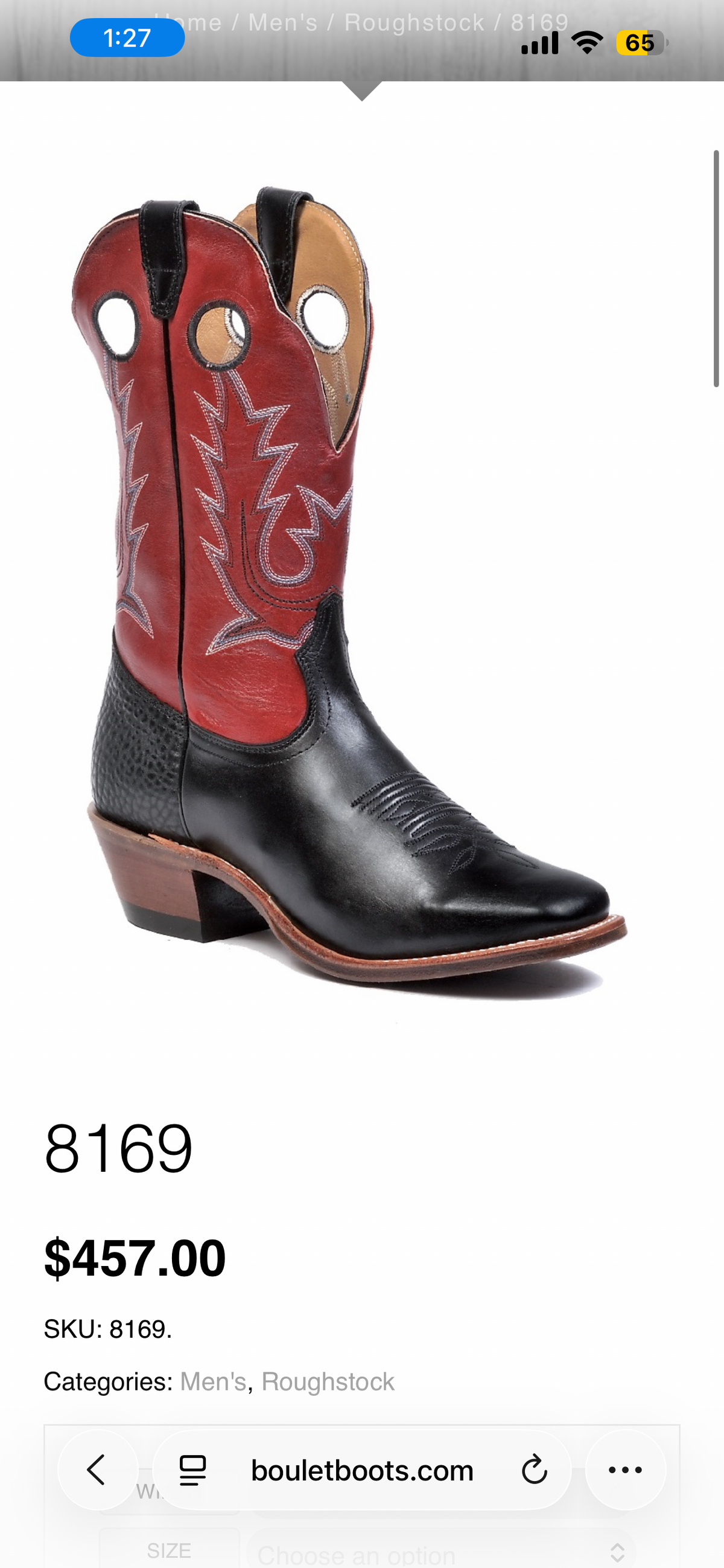 Bottes de cow-boy roughstock pour homme